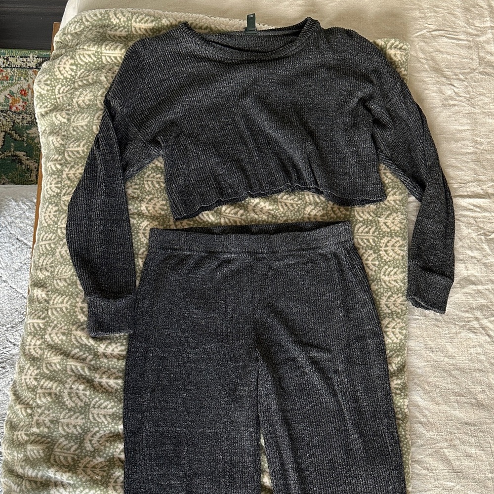 Charcoal Knit Lounge Set